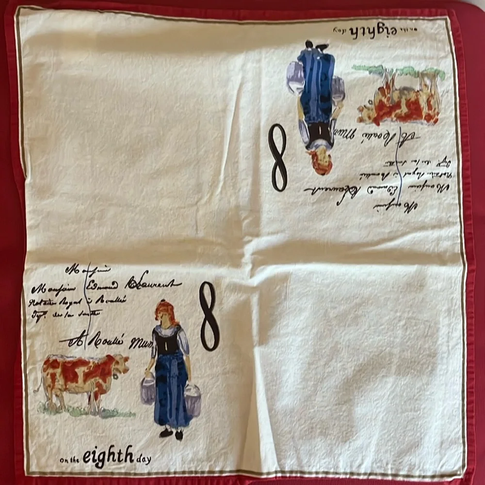 WILLIAMS-SONOMA 12 Days of Christmas cotton napkins